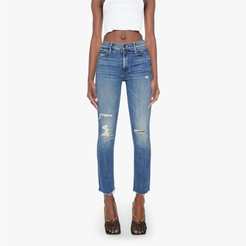 Mother mid-rise dazzler ankle fray weekend warrior wash jeans sz 26